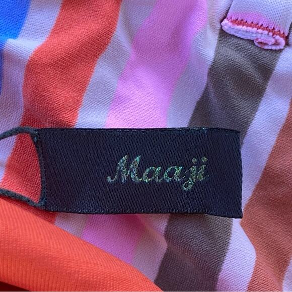 Maaji Mandarine The Beverly Bikini Top Reversible Embroidered Palm Size Medium - Picture 9 of 10